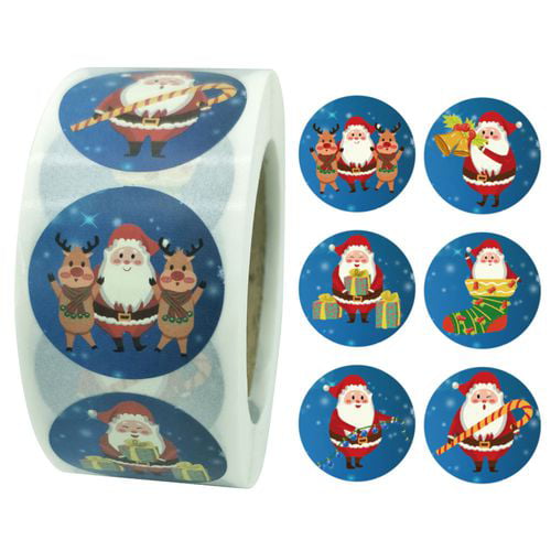 NEW Merry Christmas Thank You Stickers Labels 2.5/3.8CM 500Pcs Roll wangg2